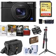Sony Cyber-Shot DSC-RX100 VII Digital Camera - Bundle with 64GB SDXC U3 Card, Table top Tripod, Camera Case, Spare Battery, Memory Wallet, Cleaning Kit, Card Reader, Mac Software P