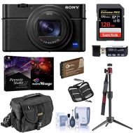 Sony Cyber-Shot DSC-RX100 VII Digital Camera - Bundle with 128GB SDXC U3 Card, Table top Tripod, Camera Case, Spare Battery, Memory Wallet, Cleaning Kit, Card Reader, Pro PC Softwa