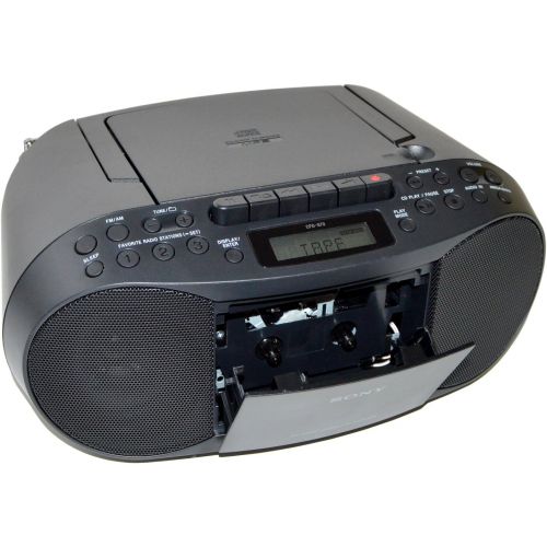 소니 Sony Compact Portable Stereo Sound System Boombox with MP3 CD Player, Digital Tuner AM/FM Radio, Tape Cassette Recorder, Headphone Output & 3.5mm Audio Auxiliary input Jack