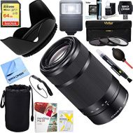 Sony 55-210mm Zoom E-Mount Lens Black (SEL55210/B) + 64GB Ultimate Filter & Flash Photography Bundle