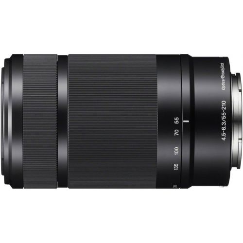 소니 Sony 55-210mm Zoom E-Mount Lens Black (SEL55210/B) + 64GB Ultimate Filter & Flash Photography Bundle