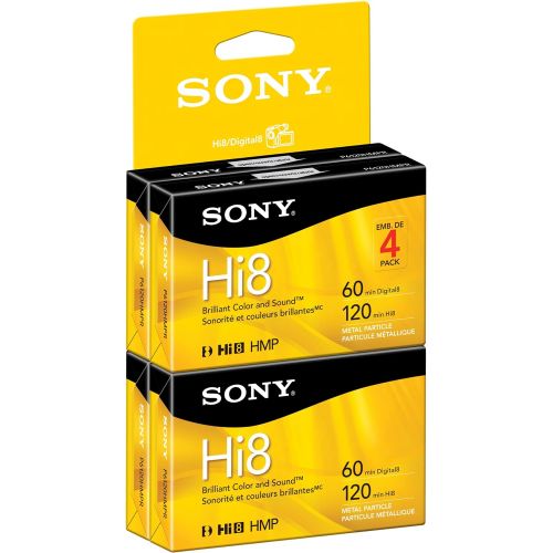 소니 Sony Hi8 Camcorder 8mm Cassettes 120 Minute (4-Pack) (Discontinued by Manufacturer)