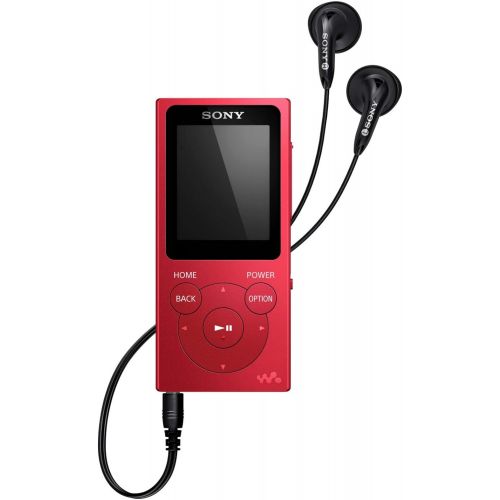 소니 Sony NW-E394 Walkman 8GB Digital Audio Player (Red) with Knox Gear Hardshell Case