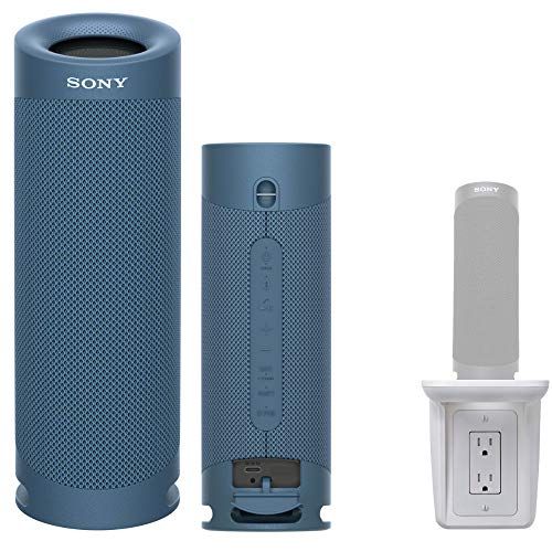 소니 Sony SRSXB23 Extra BASS Bluetooth Wireless Portable Speaker (Blue) with Knox Gear Multipurpose Outlet Wall Shelf Bundle (2 Items)