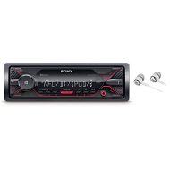 Sony DSX-A410BT Single Din Bluetooth Front USB AUX Car Stereo Digital Media Receiver Bundled with Earbuds (No CD Player)