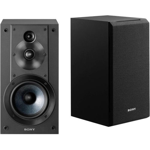 소니 Sony SSCS5 3-Way 3-Driver Bookshelf Speaker System (Black) Bundle with 100 feet, 16AWG Speaker Wire