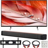 Sony XR65X90J 65-inch X90J 4K Ultra HD Full Array LED Smart TV (2021 Model) Bundle with Deco Home 60W 2.0 Channel Soundbar, 37-100 TV Wall Mount Bracket Bundle and 6-Outlet Surge A