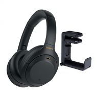 Sony WH-1000XM4 Wireless Noise Canceling Over-Ear Headphones (Black) Knox Gear Headphone Hanger Mount Bundle (2 Items)