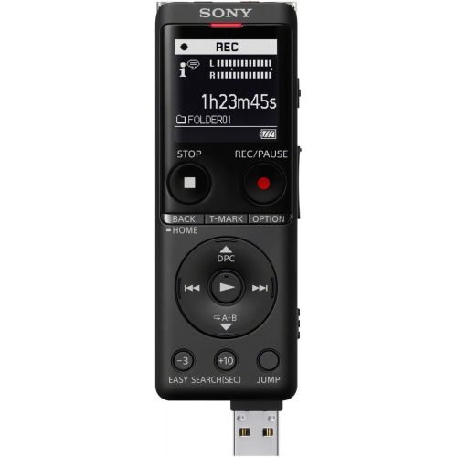 소니 Sony ICDUX570BLK Slim Design Digital Voice Recorder (Black) Complete Professional Bundle - 32GB Micro SD, ECMCS3 Mic, MDREX15AP EX Series Earbud (Black), and Knox Gear Hardcase (5