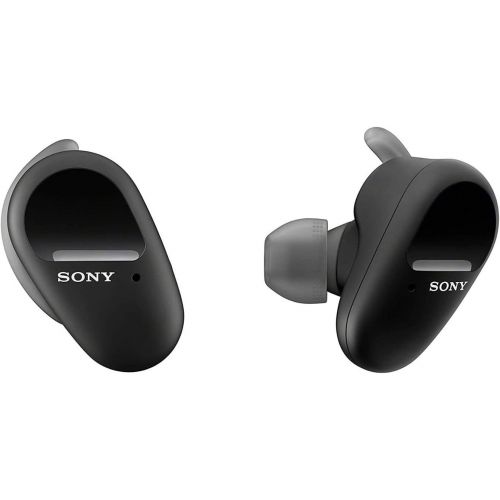 소니 Sony WF-SP800N/B Truly Wireless Sports in-Ear Noise Canceling Headphones (Black) with Sony MDR-EX15AP Fashion Color EX Series Earbuds Bundle (2 Items)