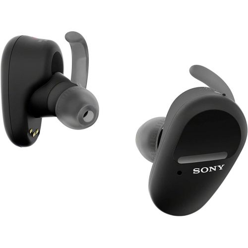 소니 Sony WF-SP800N/B Truly Wireless Sports in-Ear Noise Canceling Headphones (Black) with Sony MDR-EX15AP Fashion Color EX Series Earbuds Bundle (2 Items)