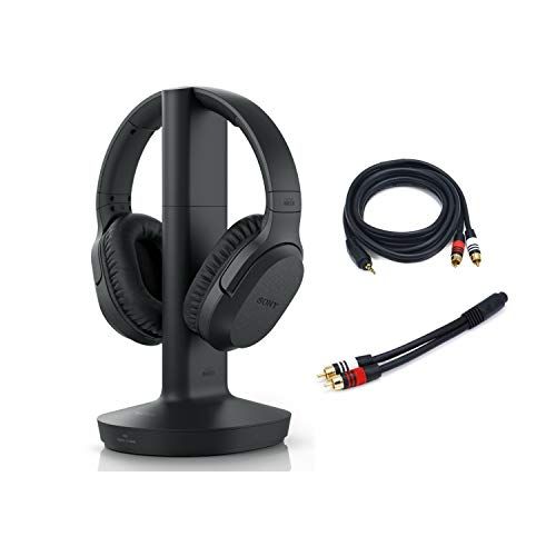 소니 Sony RF400 Wireless Home Theater Headphones with Cables Bundle (3 Items)