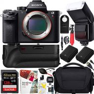 Sony a7R III Full Frame Mirrorless Interchangeable Lens Camera 42.4MP Body ILCE7RM3/B Bundle with Vertical Battery Grip, 128GB Memory Card, Paintshop Pro Software and Accessories (