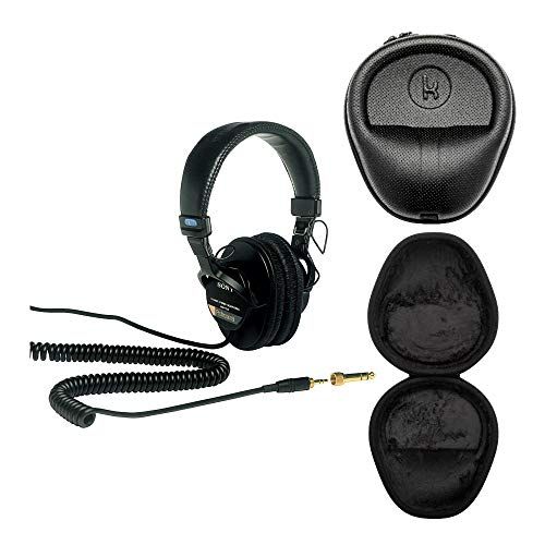 소니 Sony MDR7506 Professional Large Diaphragm Headphone with Knox Gear Hard Shell Headphone Case Bundle (2 Items)