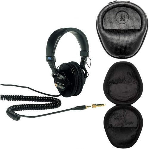 소니 Sony MDR7506 Professional Large Diaphragm Headphone with Knox Gear Hard Shell Headphone Case Bundle (2 Items)