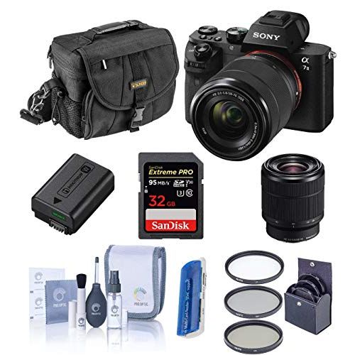 소니 Sony Alpha a7II Digital Camera with FE 28-70mm f/3.5-5.6 OSS Lens - Bundle with Camera Case, 32GB Class 10 SDHC Card, Filter Kit (UV/CPL/ND2), Clean Kit, SD Card Reader, Card Walle