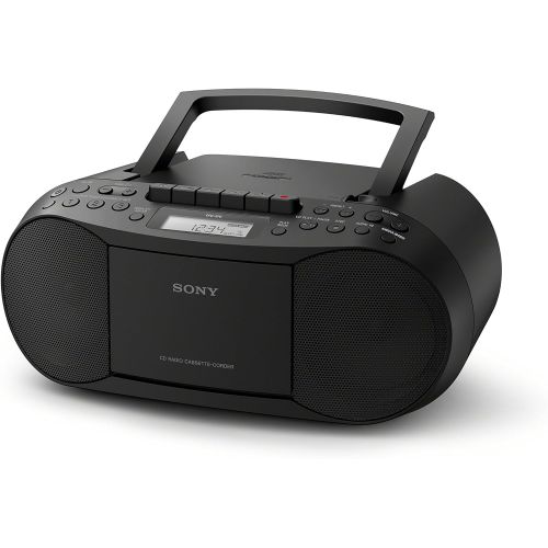 소니 Sony Stereo CD/Cassette Boombox Home Audio Radio, Black (CFDS70BLK), 13.7 x 6.1 x 9 inches