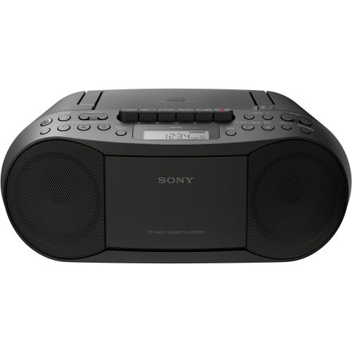 소니 Sony Stereo CD/Cassette Boombox Home Audio Radio, Black (CFDS70BLK), 13.7 x 6.1 x 9 inches