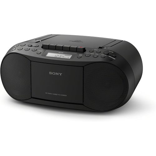 소니 Sony Stereo CD/Cassette Boombox Home Audio Radio, Black (CFDS70BLK), 13.7 x 6.1 x 9 inches