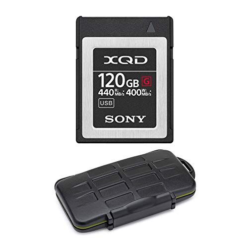 소니 Sony 120GB XQD G Series Memory Card with KOAH Pro Rugged Memory Storage Carrying Case Bundle (2 Items)