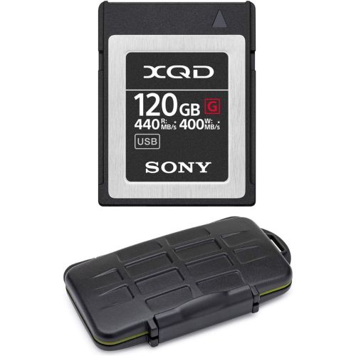 소니 Sony 120GB XQD G Series Memory Card with KOAH Pro Rugged Memory Storage Carrying Case Bundle (2 Items)