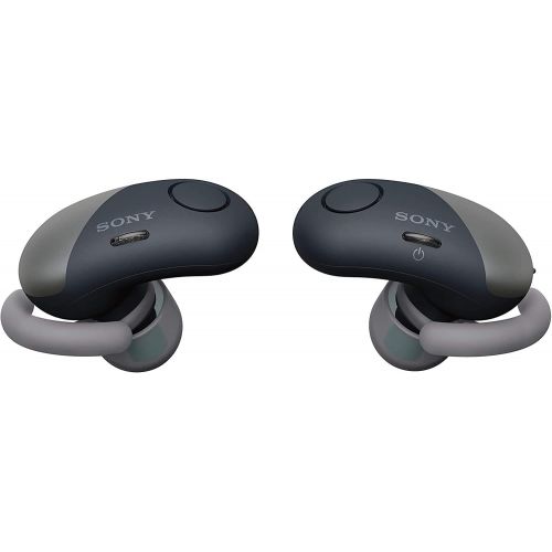 소니 Sony True Wireless Bluetooth in Ear Headphones: Noise Cancelling Sports Workout Ear Buds - Cordless, Sweatproof Earphones, Built-in Microphone, Extra BASS WF-SP700N/B (Internationa