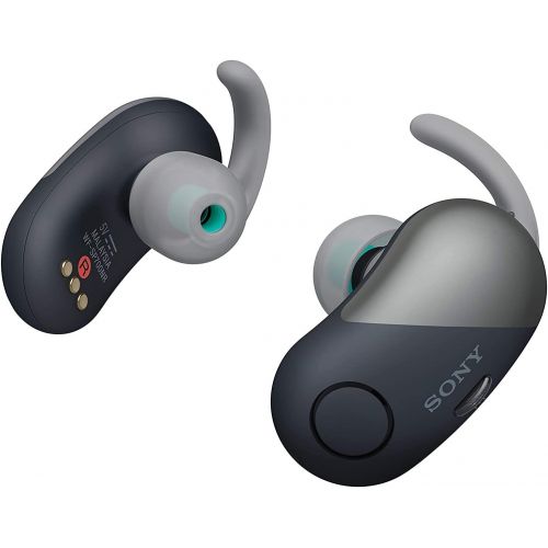 소니 Sony True Wireless Bluetooth in Ear Headphones: Noise Cancelling Sports Workout Ear Buds - Cordless, Sweatproof Earphones, Built-in Microphone, Extra BASS WF-SP700N/B (Internationa