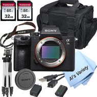 Sony a7 III Full-Frame Mirrorless Interchangeable-Lens Camera with 3-Inch LCD (Body Only), Tripod, Case, and More (11pc Bundle)