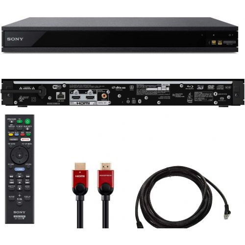 소니 Sony UBP-X800M2 4K Ultra HD Blu-ray Player with HDR with 2-6ft. High Speed Premium HDMI Cables and 14ft Ethernet Cable Bundle