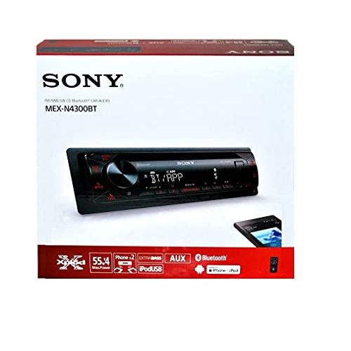 소니 Sony MEX-N4300BT Built-in Dual Bluetooth Voice Command CD/MP3 AM/FM Radio Front USB AUX Pandora Spotify iHeartRadio iPod / iPhone Siri and Android Controls Car Stereo Receiver