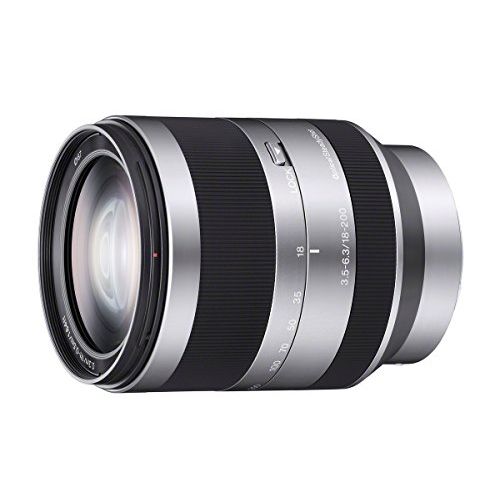 소니 Sony Alpha SEL18200 E-Mount 18-200mm F3.5-6.3 OSS Lens (Silver)