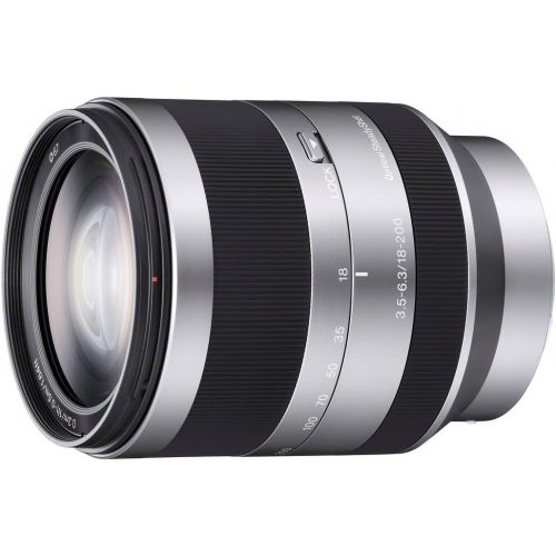 소니 Sony Alpha SEL18200 E-Mount 18-200mm F3.5-6.3 OSS Lens (Silver)