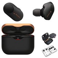 Sony WF-1000XM3 True Wireless Noise-Canceling Earbud Headphones (Black, USA Warranty) with Hardshell Travel/Storage case and Noise Isolating Memory Foam & Silicone Tips Bundle (3 I