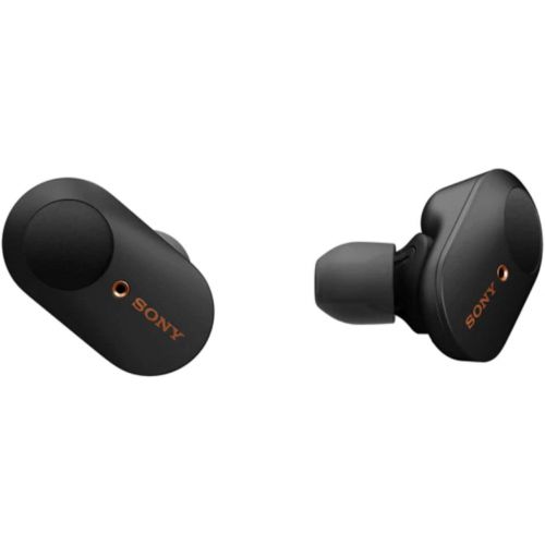 소니 Sony WF-1000XM3 True Wireless Noise-Canceling Earbud Headphones (Black, USA Warranty) with Hardshell Travel/Storage case and Noise Isolating Memory Foam & Silicone Tips Bundle (3 I