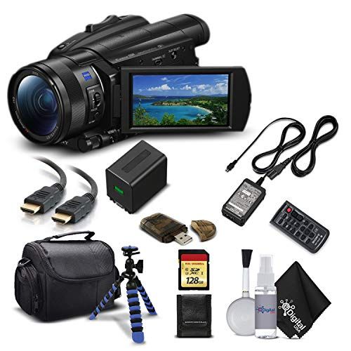 소니 Sony Handycam FDR-AX700 4K HD Video Camera Camcorder with 128GB Memory Card + Carrying Case + HDMI Cable and More - Starter Kit