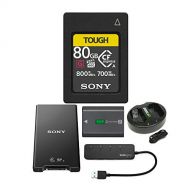 Sony CFexpress Type A 80GB Memory Card with Sony MRWG2 CFexpress Type A/SD Memory Card Reader, Sony Z-Series NP-FZ100, Knox Gear 4 Port USB 3.0 Hub and Dual Charger for FZ100 Bundl