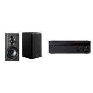 Sony SSCS5 3-Way 3-Driver Bookshelf Speaker System (Pair) - Black & STRDH190 2-ch Home Stereo Receiver with Phono Inputs & Bluetooth