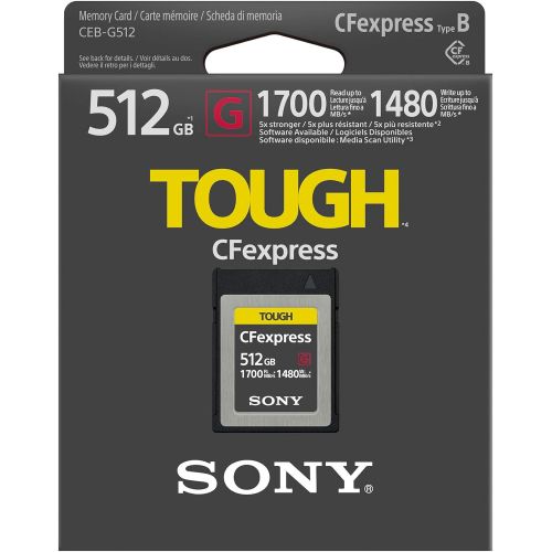 소니 Sony 512GB Tough CEB-G Series CFexpress Type B Memory Card with Koah Pro Type-C 10Gbps CFexpress Reader Bundle (2 Items)