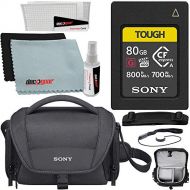 Sony CEA-G80T 80GB CFexpress Type A Tough Memory Card Bundle with Sony LCSU21 Protective Camera Case - Black + Deco Gear Accessories Microfiber Electronics Cloth, Screen Protector