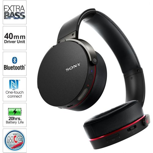 소니 Sony MDRXB950BT/B Extra Bass Bluetooth Headphones (Black)