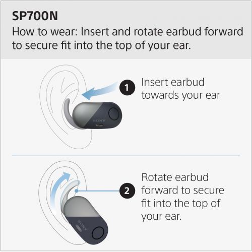 소니 Sony Wireless Bluetooth In Ear Headphones: Noise Cancelling Sports Workout Ear Buds for Exercise and Running - Cordless, Sweatproof Sport Earphones, Built-In Microphone, EXTRA BASS