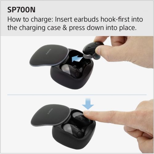 소니 Sony Wireless Bluetooth In Ear Headphones: Noise Cancelling Sports Workout Ear Buds for Exercise and Running - Cordless, Sweatproof Sport Earphones, Built-In Microphone, EXTRA BASS