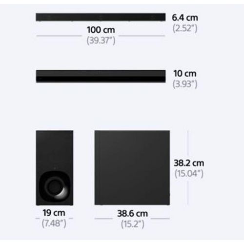 소니 Sony Z9F 3.1ch Sound bar with Dolby Atmos and Wireless Subwoofer (HT-Z9F), Home Theater Surround Sound Speaker System for TV Black