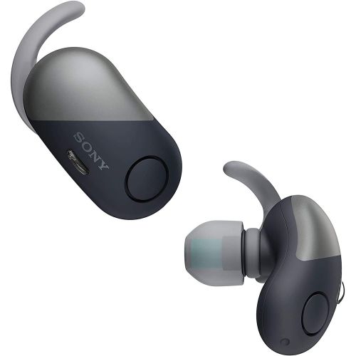 소니 Sony True Wireless Earbuds, Bluetooth Earbuds Noise Cancelling, Sports Workout Ear Buds with Microphone, Sweatproof Sport Earphones, Extra BASS WF-SP700N/B (Black)