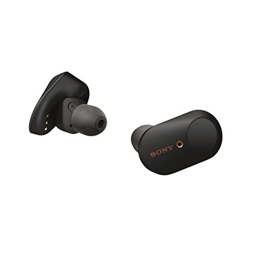 소니 Sony WF-1000XM3 Truly Wireless Noise Cancelling Headphones with Mic, up to 32 Hours Battery Life, Stable Bluetooth Connection, Wearing Detection with Alexa Built-in - Black