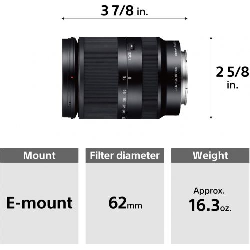 소니 Sony 18-200mm F3.5-6.3 E-Mount Lens SEL18200LE