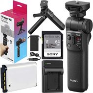 Sony Vlogger Kit ACCVC1 Including GP-VPT2BT Shooting Grip and Tripod with Bluetooth Wireless Remote Commander Bundle 64GB SDXC Memory Card + GBX Battery and Charger Compatible with