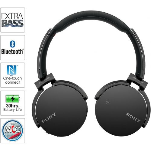 소니 Sony MDRXB650BT/B Extra Bass Bluetooth Headphones, Black