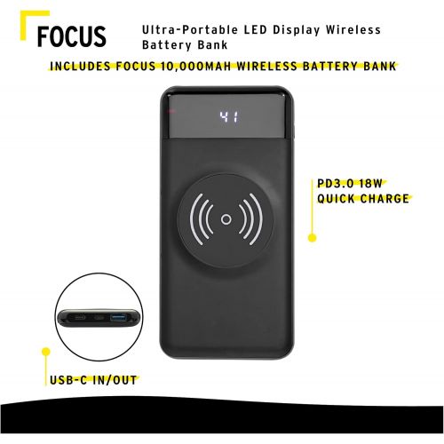 소니 Sony WH-1000XM4 Wireless Bluetooth Noise Cancelling Over-Ear Headphones w/Sound Control (Black) & Focus Camera 10,000mAh Ultra-Portable LED Display Wireless Quick Charge Battery Ba