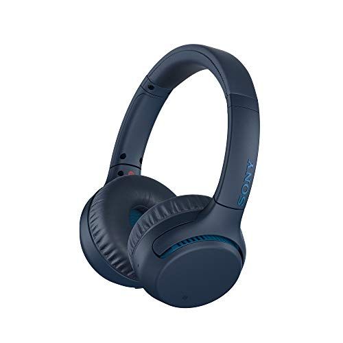 소니 Sony WHXB700 Wireless Extra Bass Bluetooth Headset/Headphones with mic for phone call and Alexa voice control, Blue